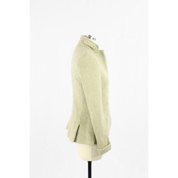 RALPH LAUREN Pale Green Loden Tweed Wool Herringbone Riding Blazer, Size 4 - Picture 4 of 16